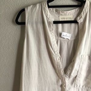 Sleeveless Band collar shirt dress